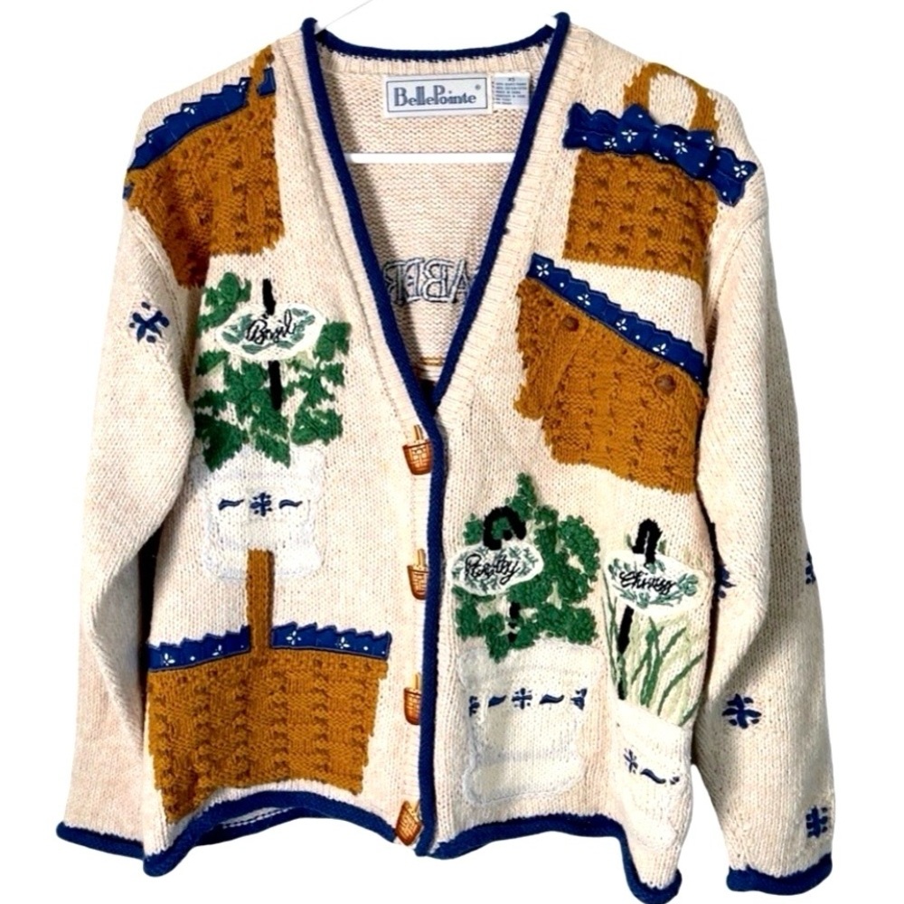Vintage Bellepointe Garden "Longaberger" cardigan sweater XS - Picture 3 of 10